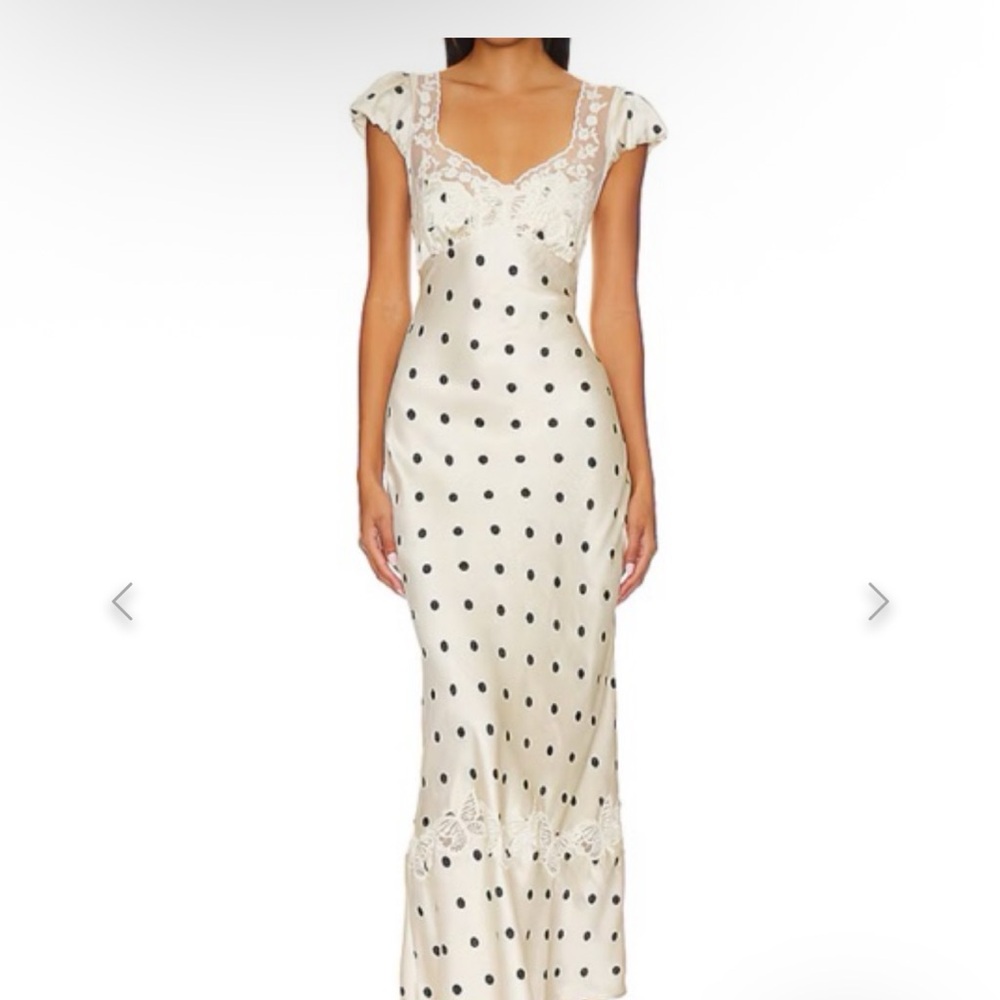 Free People Cream and Black Maxi Dress